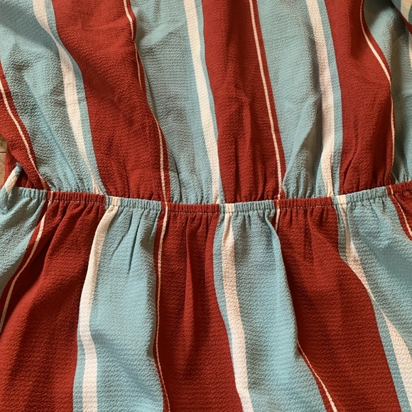 MONTEAU women’s brown and blue pastel  collard TShirt Midi dress, size Medium - Picture 10 of 12